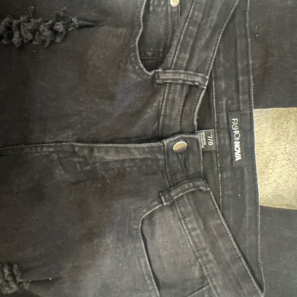 Fashion Nova Black Distressed Jeans